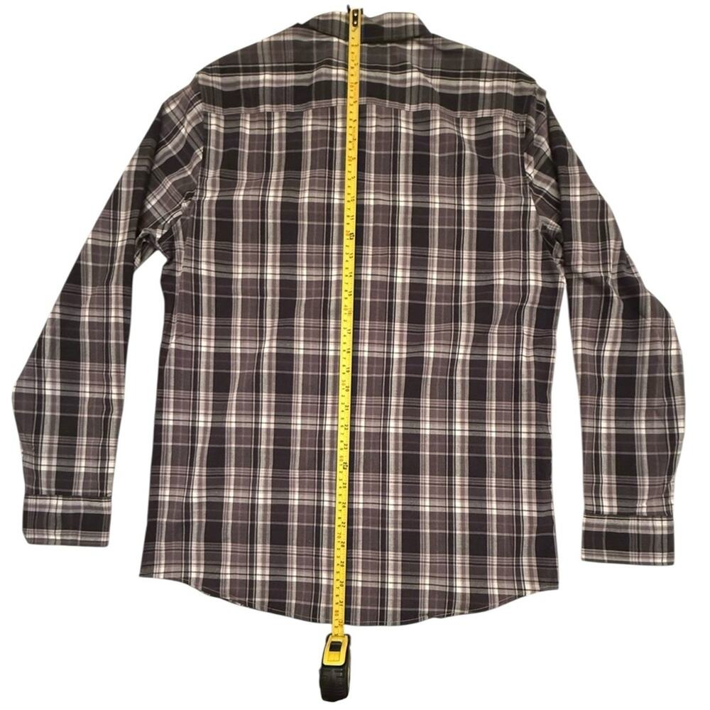Lee Black White Grey Plaid Men’s Size M Long Sleeve Button Up Casual Shirt - Picture 11 of 16